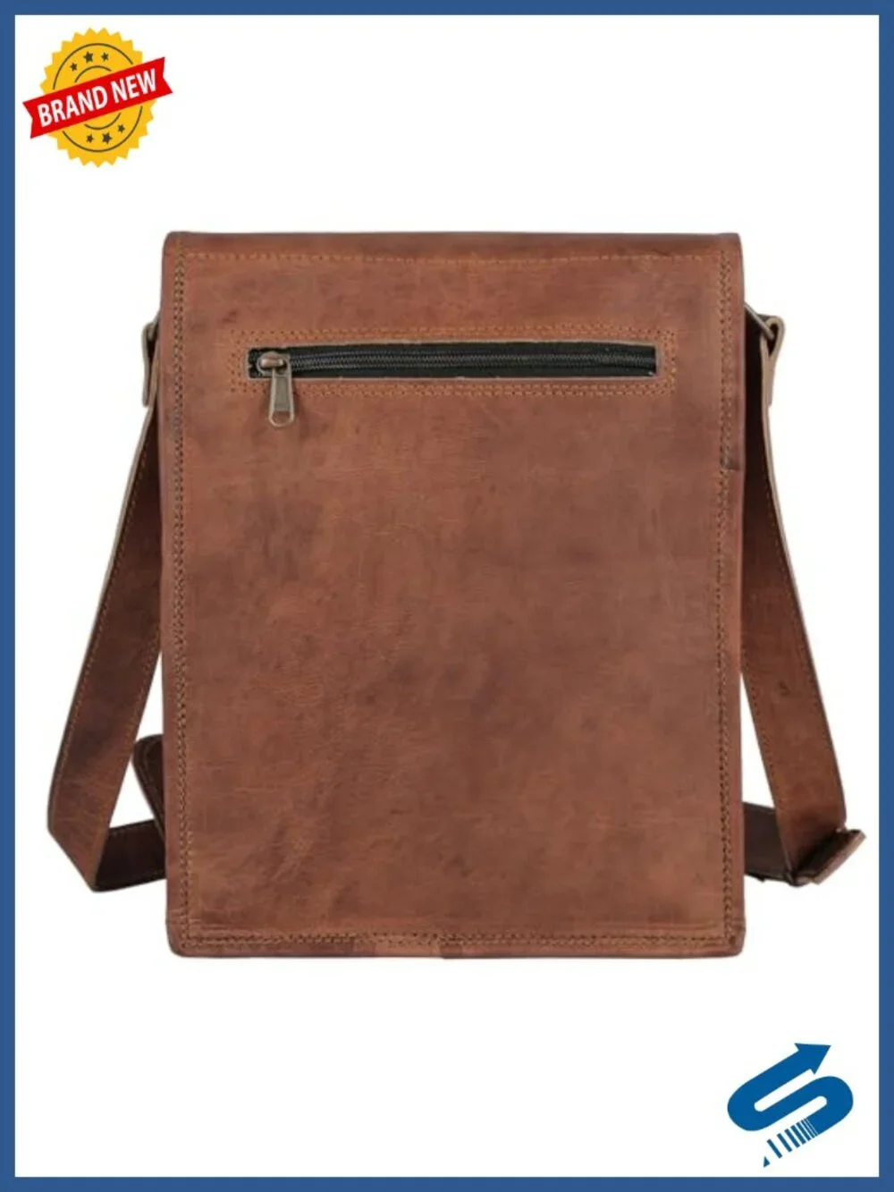 Leather Crossbody Messenger Satchel Tablet Bag 11 inches